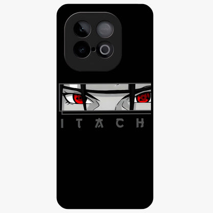 Scarlet Gaze Dominance Glass Case showing flat back view with striking red themed artwork and glossy glass finish.