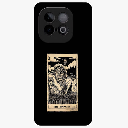 The Empress Glass Case showing flat back view with regal feminine artwork and glossy glass finish.