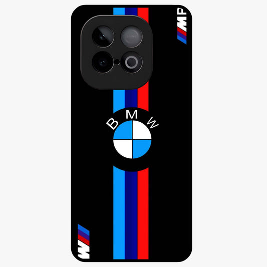 Turbo BMW Beast Glass Case showing flat back view with high performance sports car artwork and glossy glass finish.