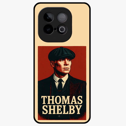 Vintage Mafia Authority Glass Case showing flat back view with bold vintage mafia inspired artwork and glossy glass finish.