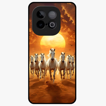 Wild Sunset Majesty Glass Case showing flat back view with majestic sunset landscape artwork and glossy glass finish.