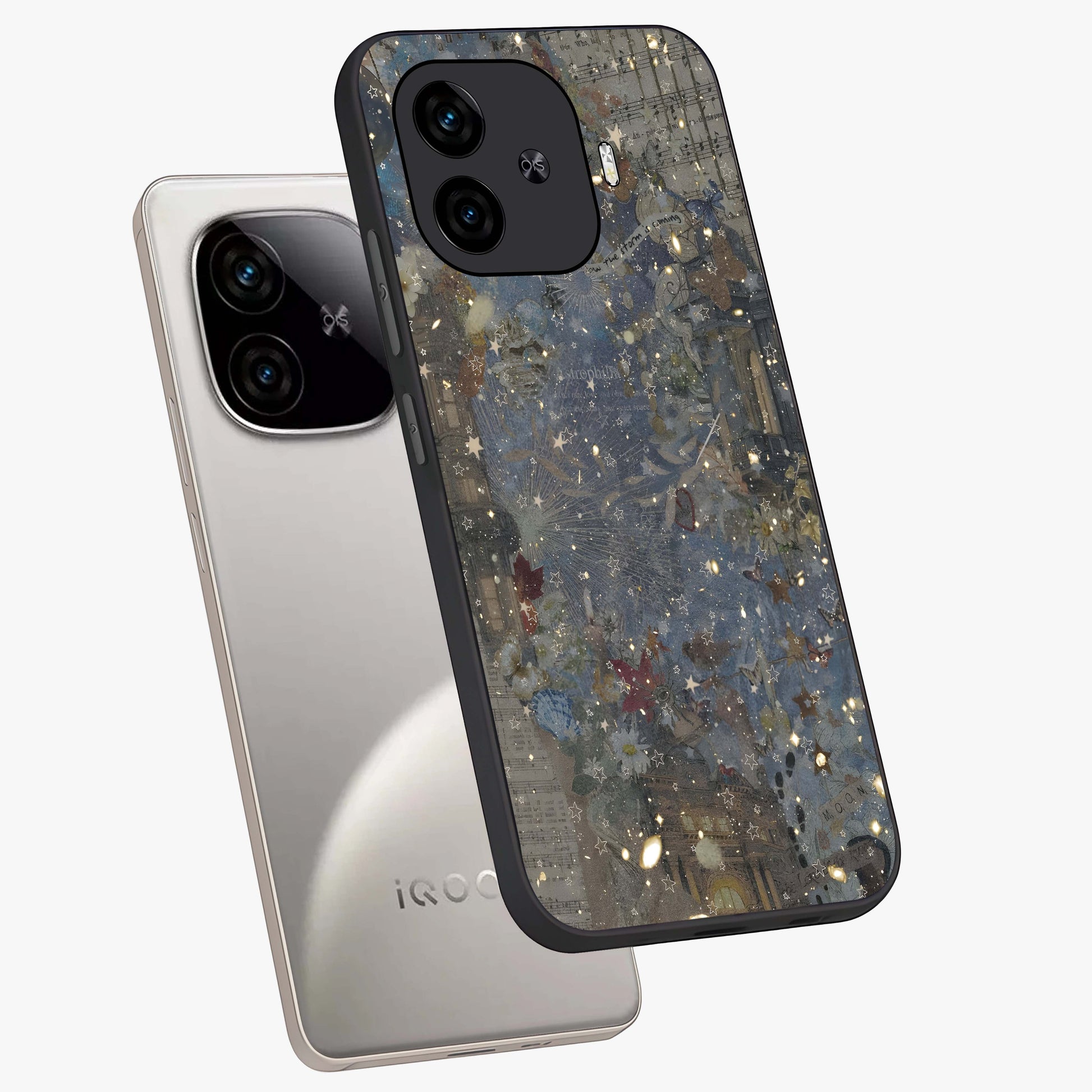 Aesthetic Astrolophia Glass Case displayed in angled mockup highlighting artistic aesthetic elements and smooth glass surface.