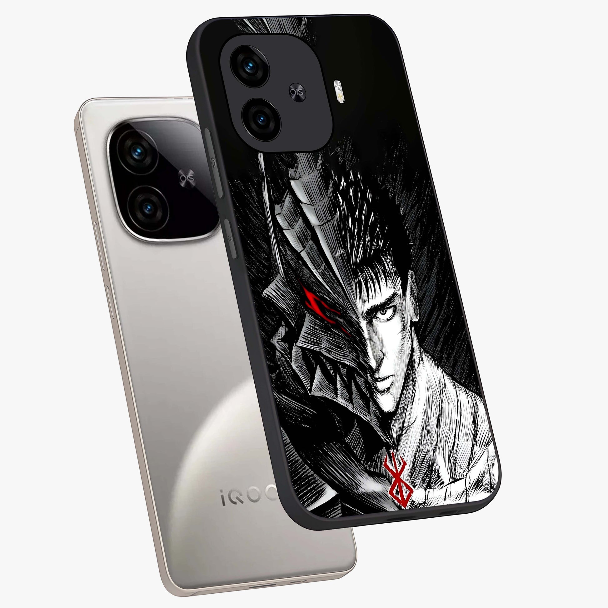 Berserker Blood Oath Glass Case displayed in angled mockup highlighting dark fantasy graphic design and powerful theme.
