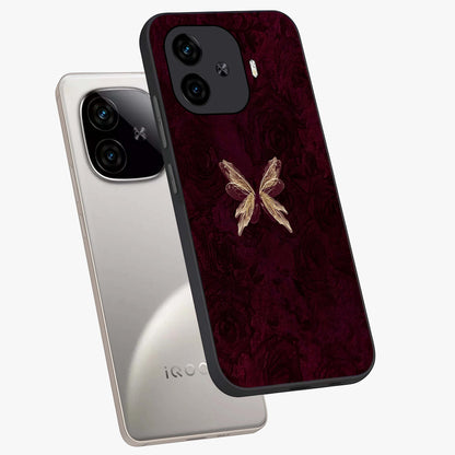 Crimson Fade Butterfly Glass Case displayed in angled mockup highlighting elegant butterfly design with crimson gradient aesthetic.