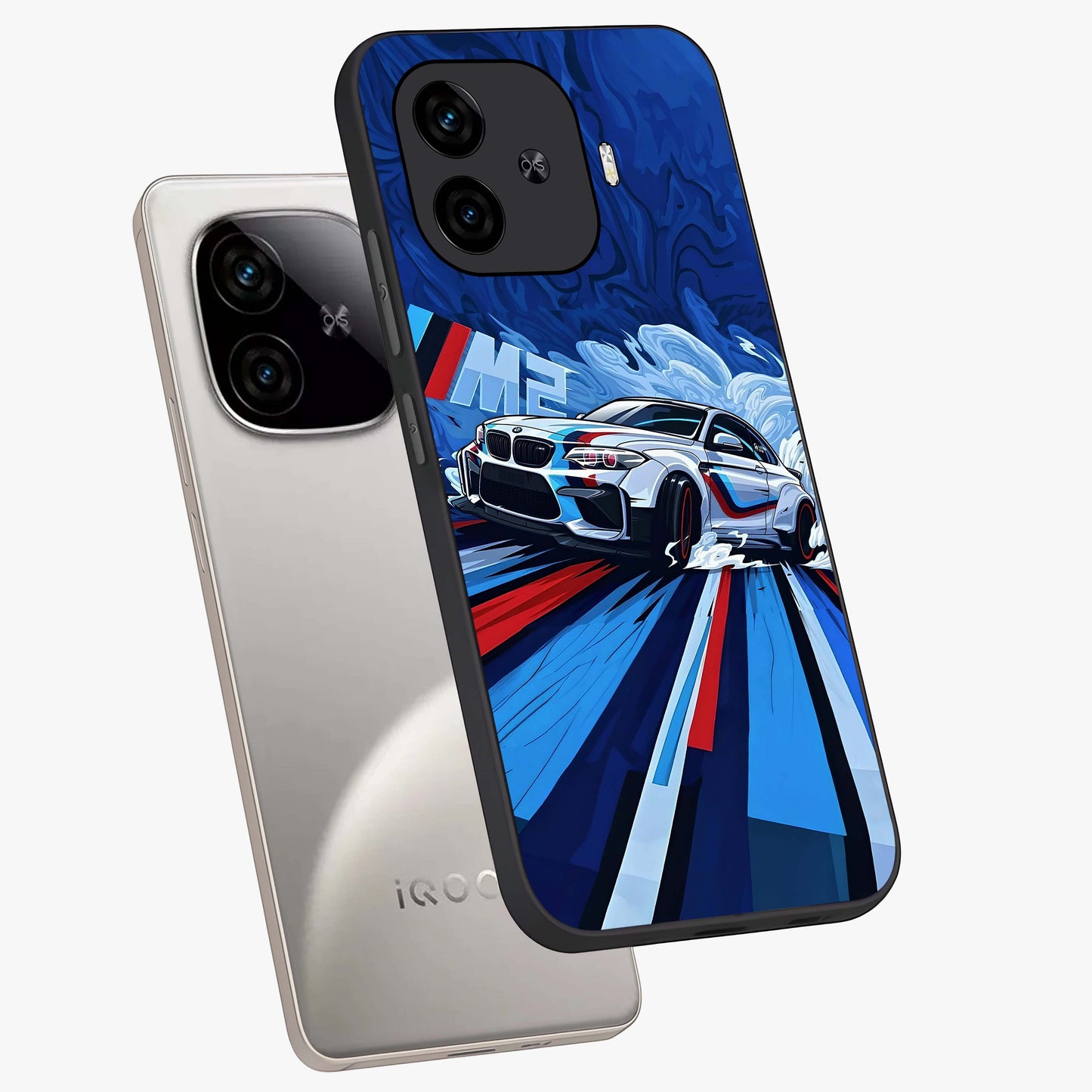 Drift Power Rush Glass Case displayed in angled mockup highlighting powerful drift car design with sporty aesthetic style.