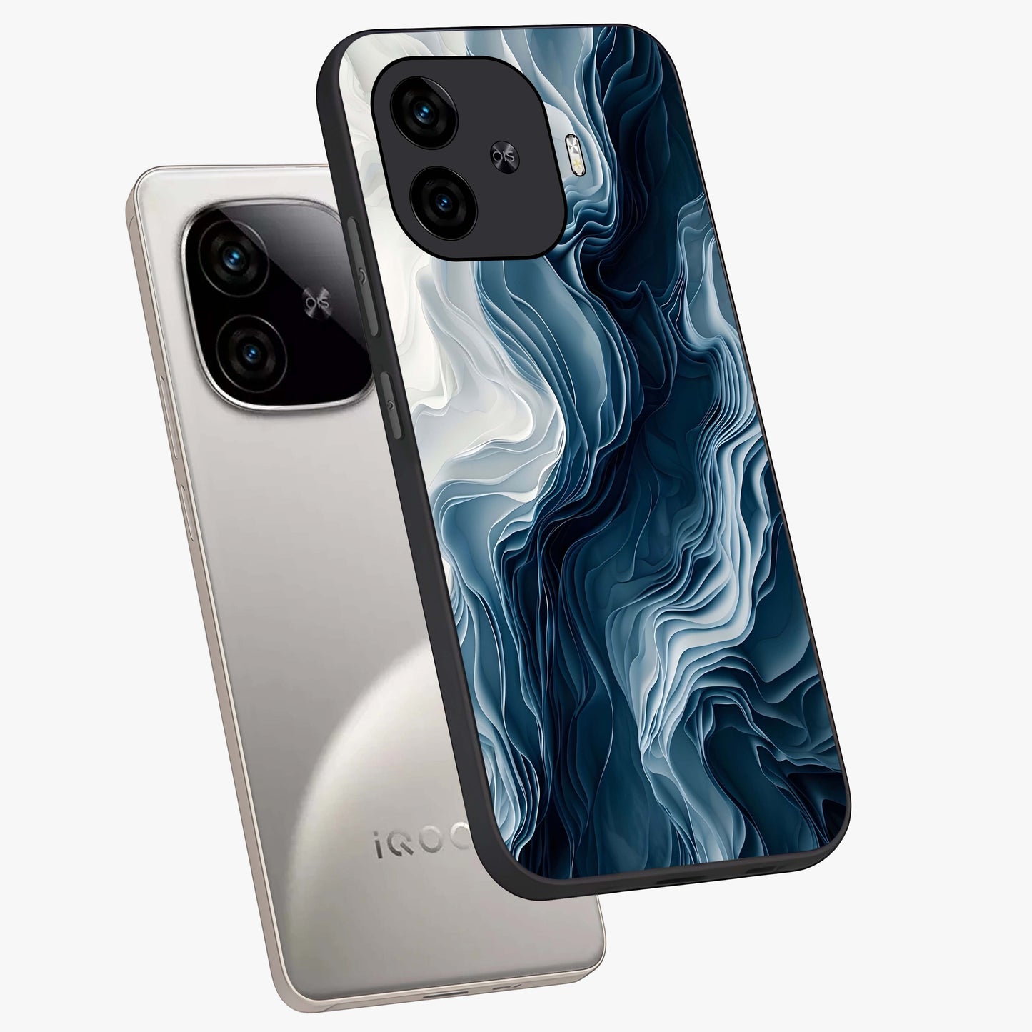 Ethereal Paper Marble Glass Case displayed in angled mockup highlighting elegant marble pattern with modern aesthetic style.
