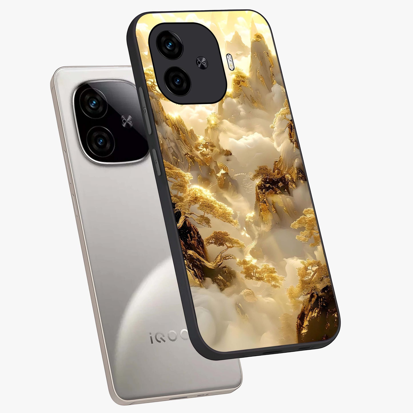 Gates Of Illumination Glass Case displayed in angled mockup highlighting radiant portal inspired design with fantasy aesthetic.