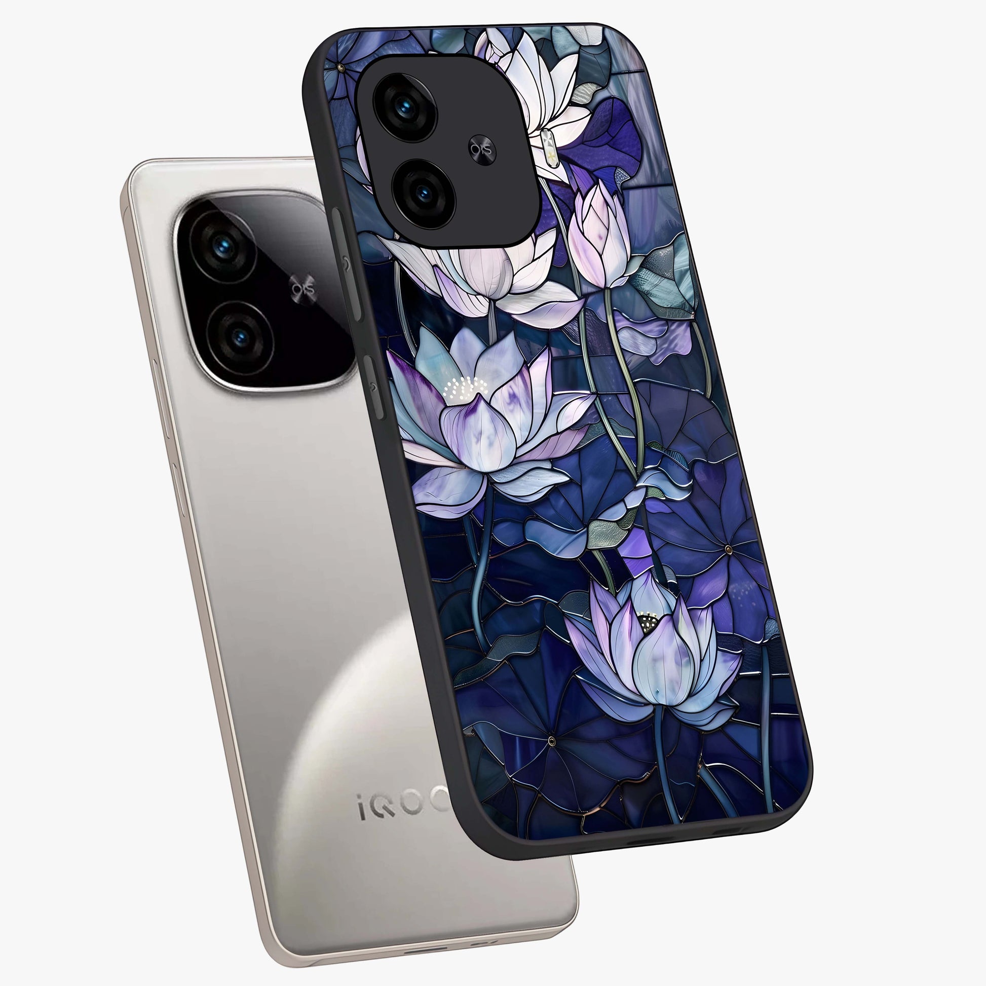 Gloss Petal Rush Glass Case displayed in angled mockup highlighting vibrant petal design with elegant floral aesthetic.