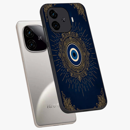 Golden Celestial Charm Glass Case displayed in angled mockup highlighting sparkling cosmic charm design with celestial aesthetic.