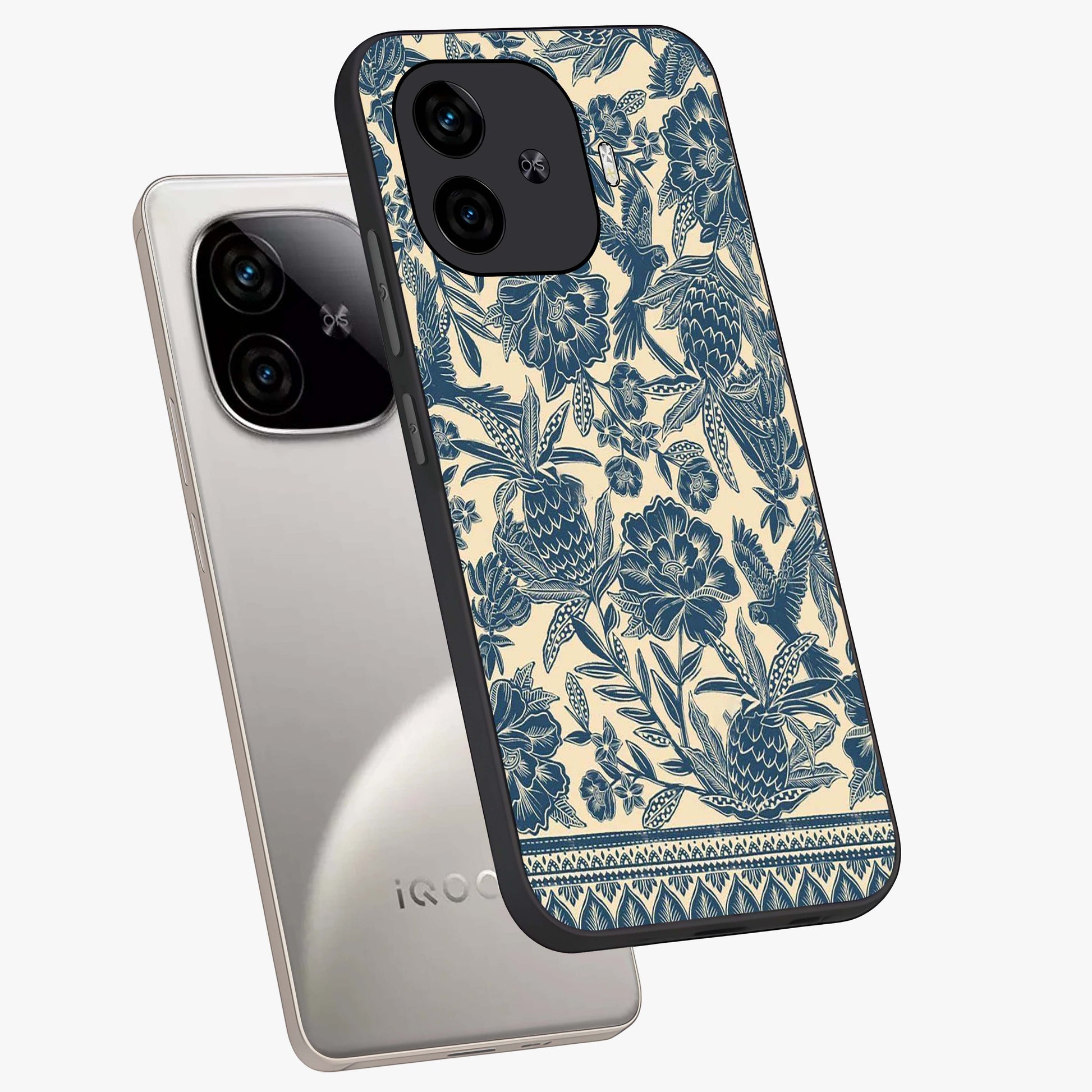 Heirloom Wild Bloom Glass Case displayed in angled mockup highlighting botanical bloom design with classic aesthetic style.