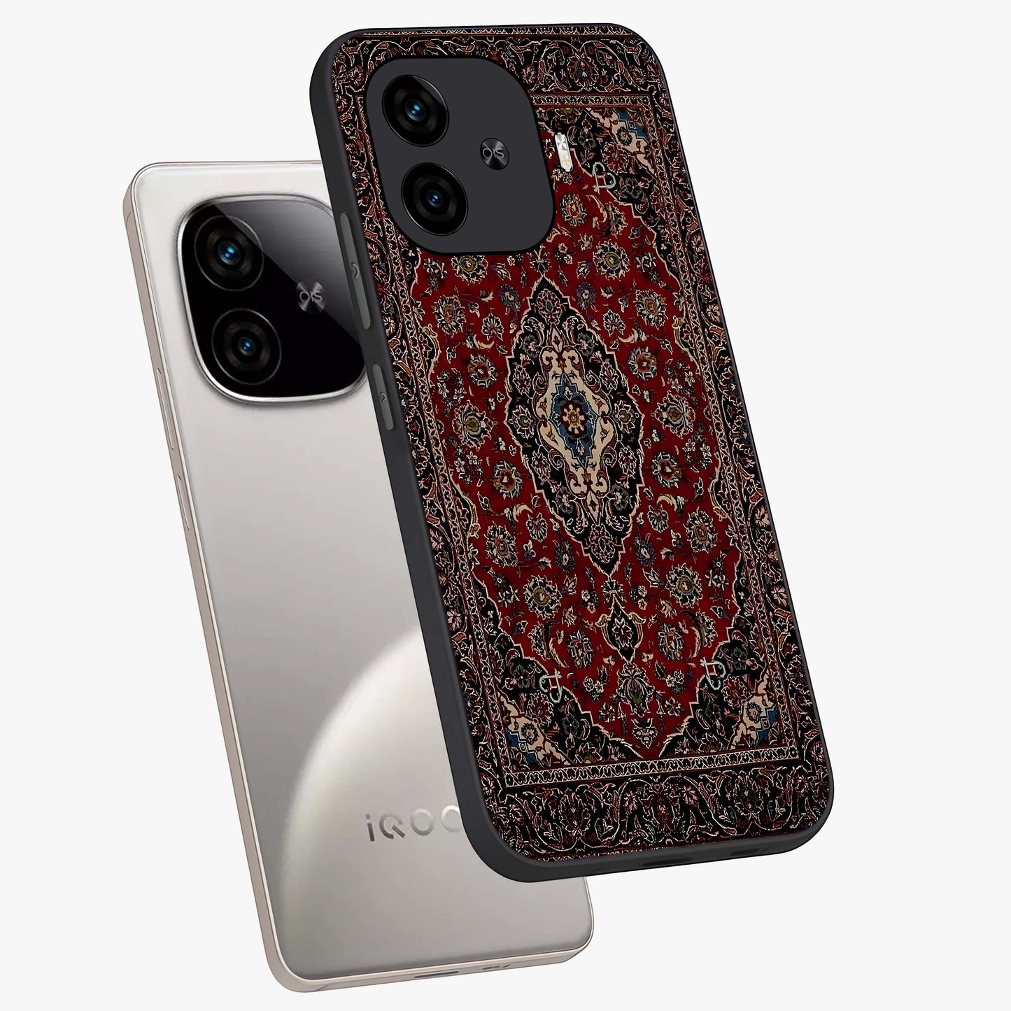 Heritage Carpet Royale Glass Case displayed in angled mockup highlighting intricate royal carpet design with heritage aesthetic.