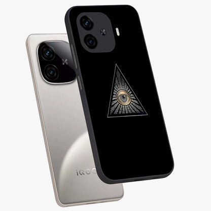 Illuminati Evil Glass Case displayed in angled mockup highlighting dark occult inspired design with bold aesthetic style.