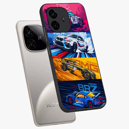 JDM Sports Car Glass Case displayed in angled mockup highlighting sleek Japanese racing car design with automotive aesthetic.