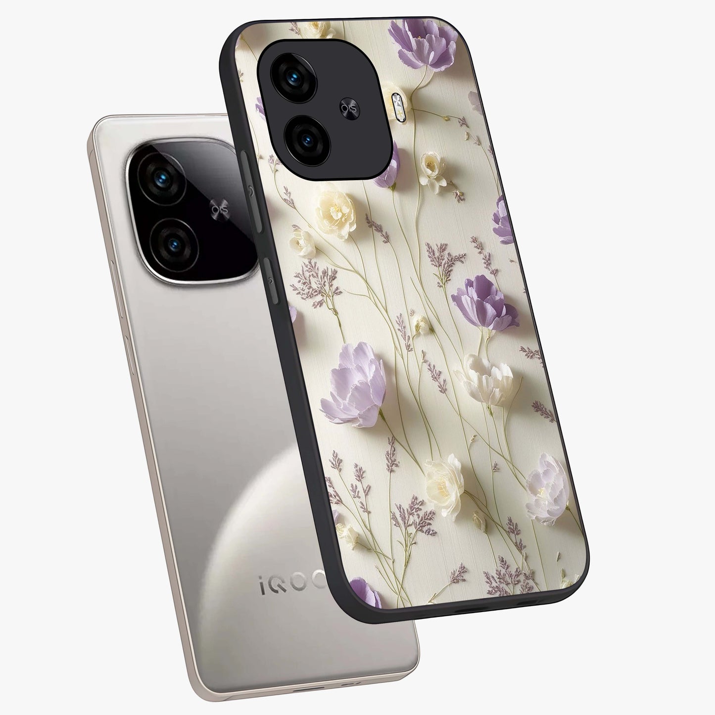 Lilac Breeze Harmony Glass Case displayed in angled mockup highlighting calm lilac breeze design with soothing aesthetic style.