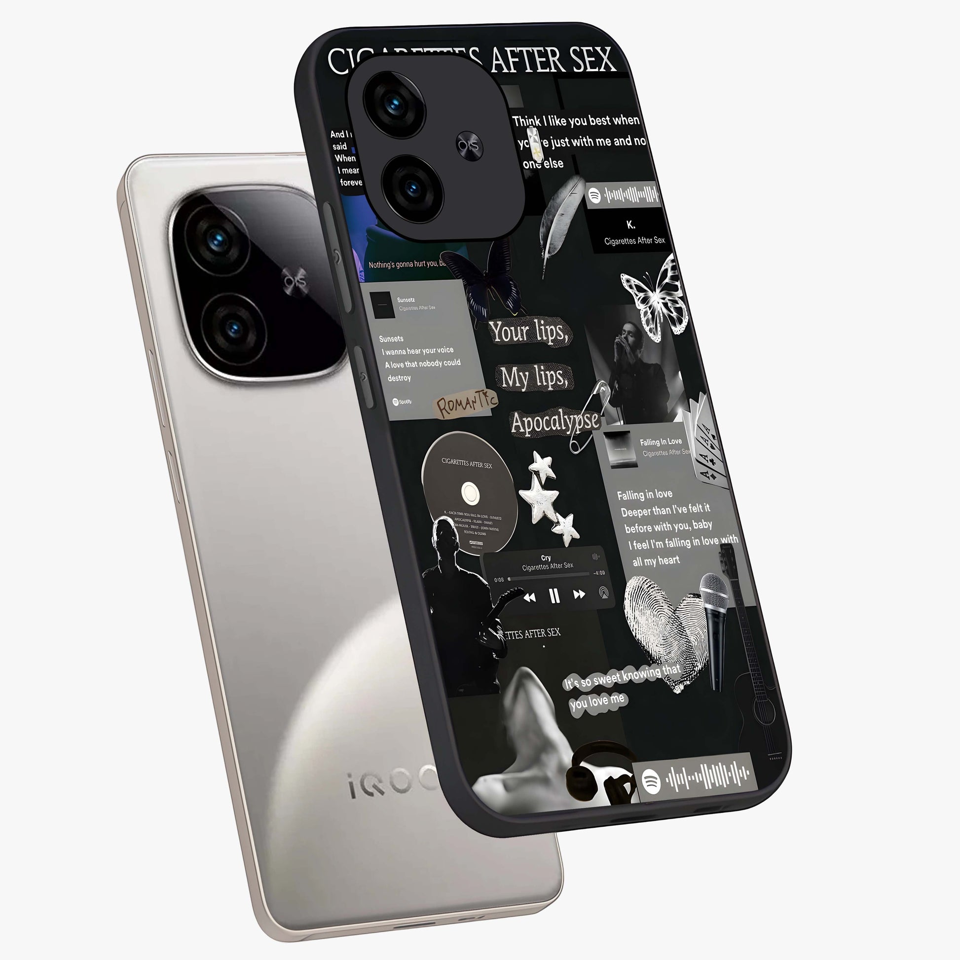 Midnight Love Echo Glass Case displayed in angled mockup highlighting elegant love inspired design with deep aesthetic style.