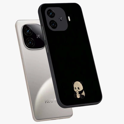 Midnight Panda Love Glass Case displayed in angled mockup highlighting adorable panda illustration with midnight aesthetic.