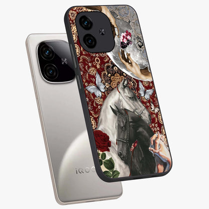 Moonlit Royal Stallion Glass Case displayed in angled mockup highlighting powerful stallion illustration with royal night aesthetic.