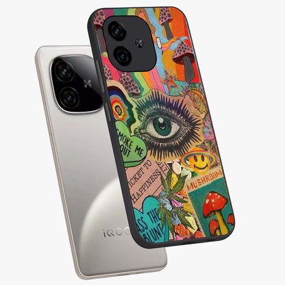 Mystic Eye Wonderland Glass Case displayed in angled mockup highlighting magical eye illustration with dreamy aesthetic.