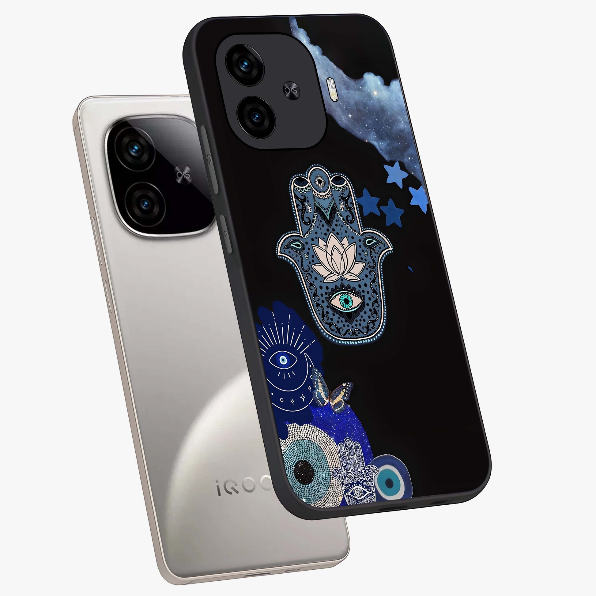 Mystic Hand Aura Glass Case displayed in angled mockup highlighting magical aura design with spiritual aesthetic style.
