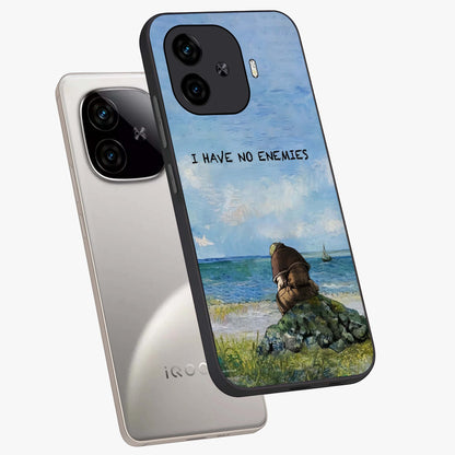 Peace Beyond War Glass Case displayed in angled mockup highlighting meaningful message design with artistic aesthetic style.