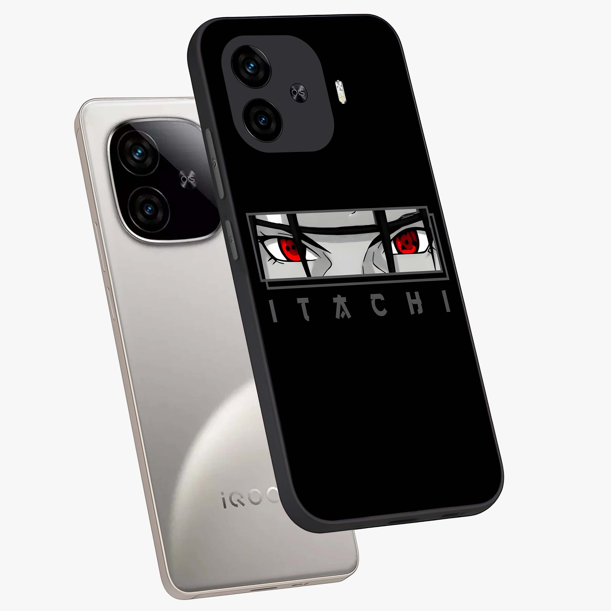 Scarlet Gaze Dominance Glass Case displayed in angled mockup highlighting intense visual design with bold scarlet aesthetic.