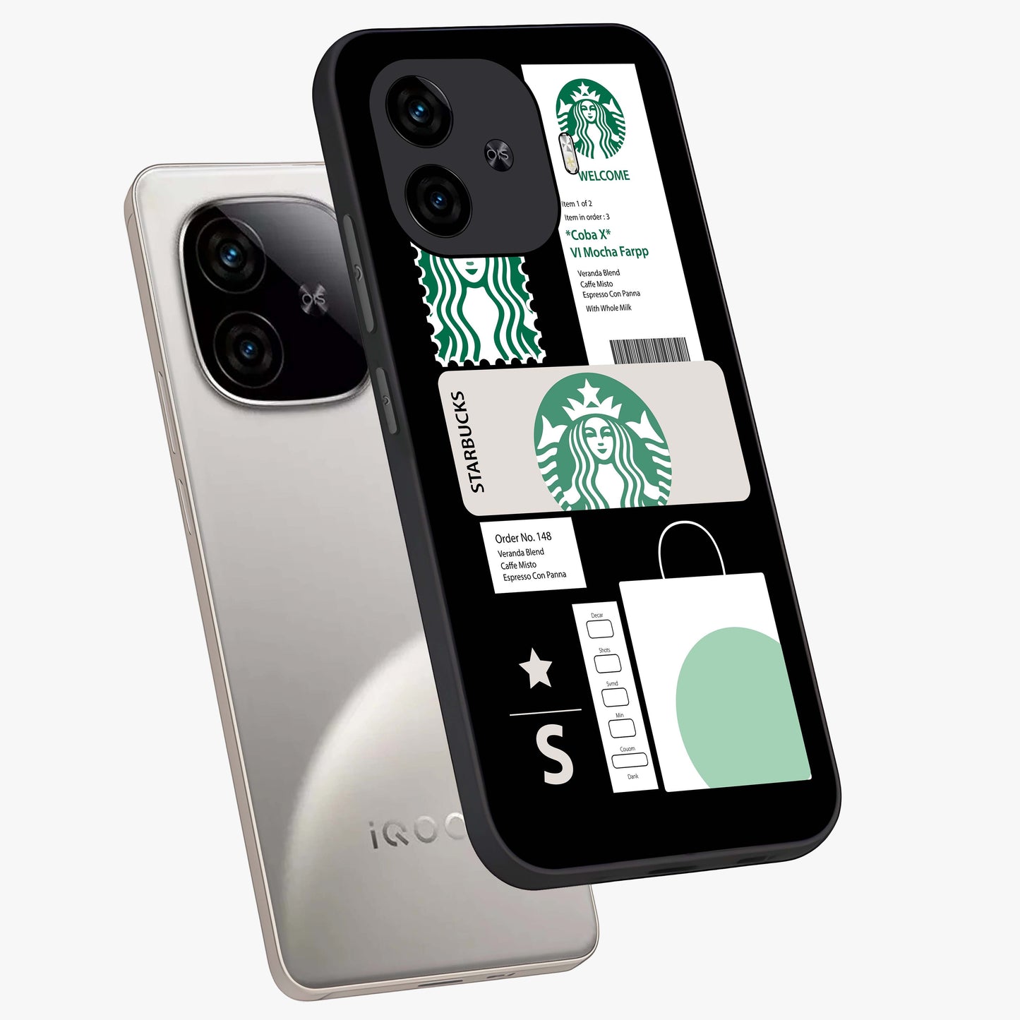 Starbucks Mocha Glass Case displayed in angled mockup highlighting stylish mocha themed design with cozy café aesthetic.