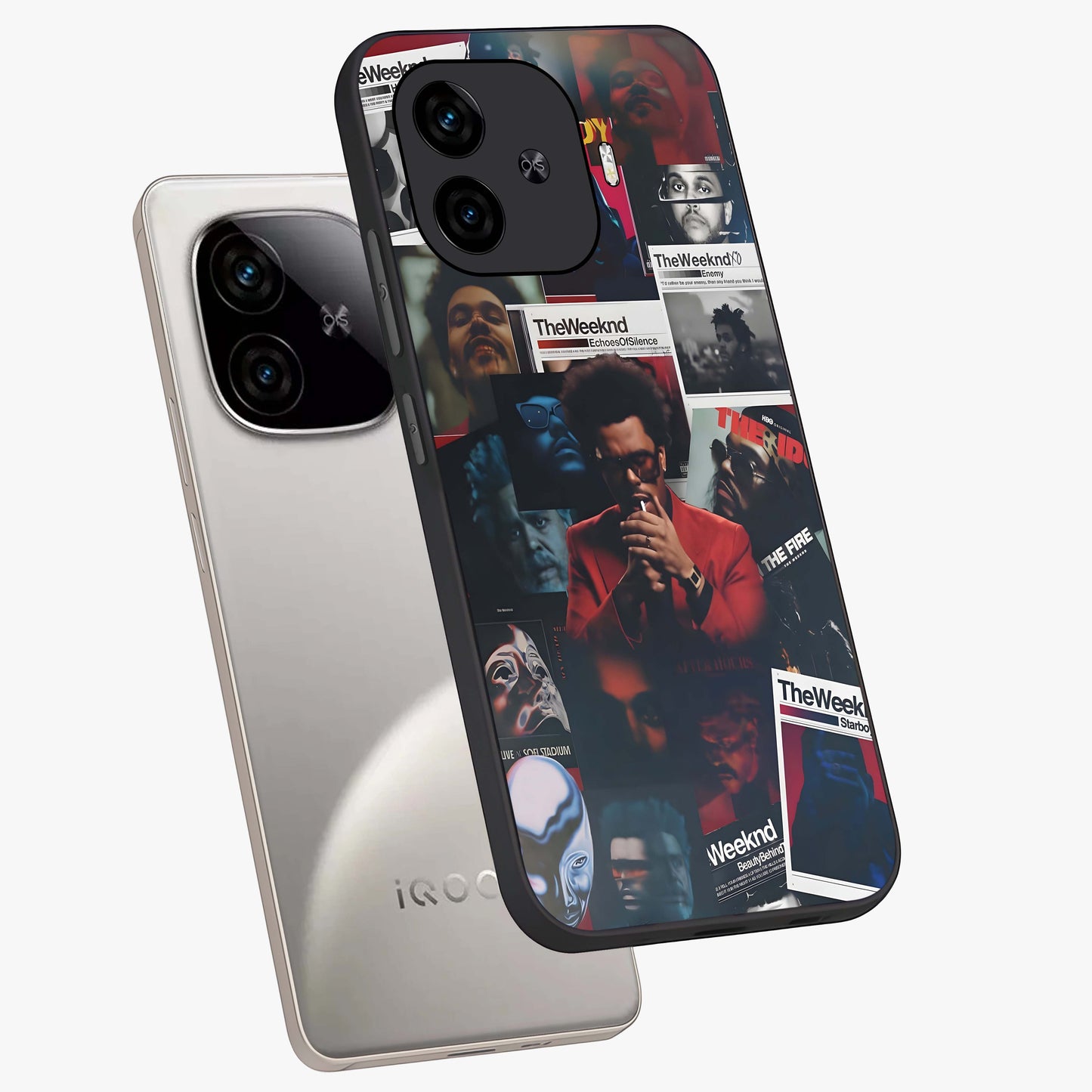 The Weeknd Glass Case displayed in angled mockup highlighting stylish pop culture inspired design with modern aesthetic.
