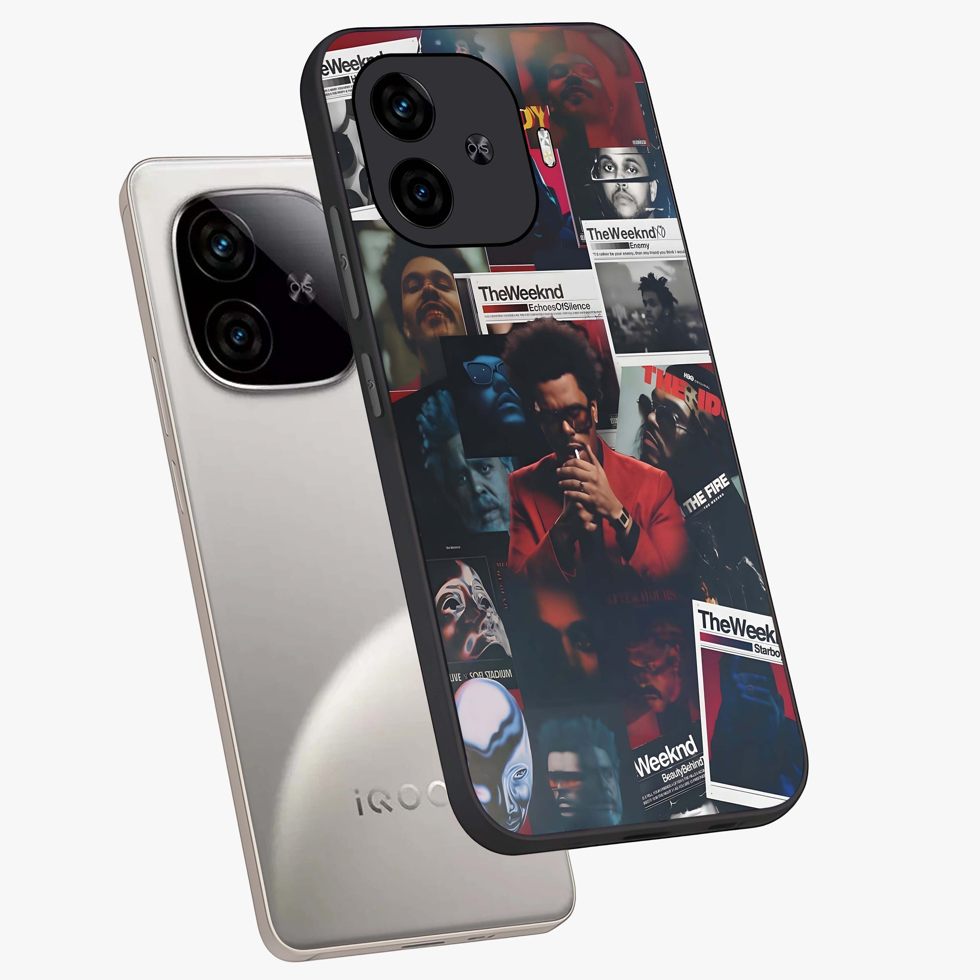 The Weeknd Glass Case displayed in angled mockup highlighting stylish pop culture inspired design with modern aesthetic.