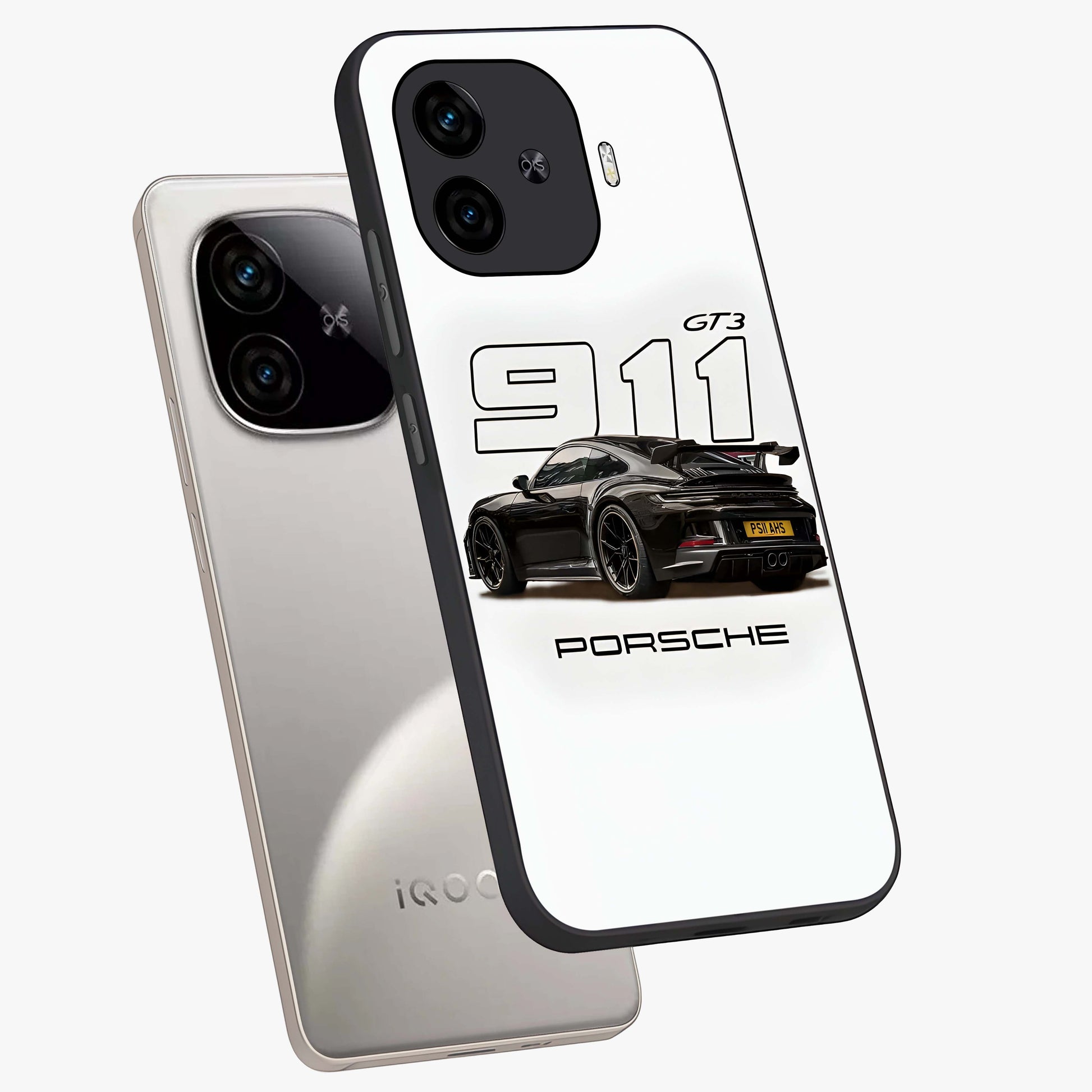 Turbo Legacy Icon Glass Case displayed in angled mockup highlighting dynamic automotive design with performance aesthetic.