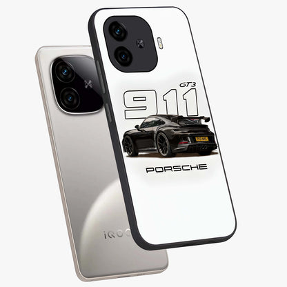 Turbo Legacy Icon Glass Case displayed in angled mockup highlighting dynamic automotive design with performance aesthetic.