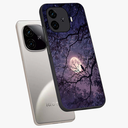 Whispering Moon Silence Glass Case displayed in angled mockup highlighting calm lunar design with dreamy night aesthetic.