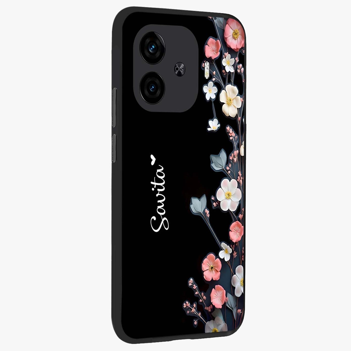 Blue Vintage Floral Pattern Glass Case displayed in angled mockup highlighting classic blue floral pattern and retro aesthetic design.