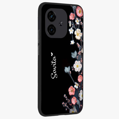 Blue Vintage Floral Pattern Glass Case displayed in angled mockup highlighting classic blue floral pattern and retro aesthetic design.
