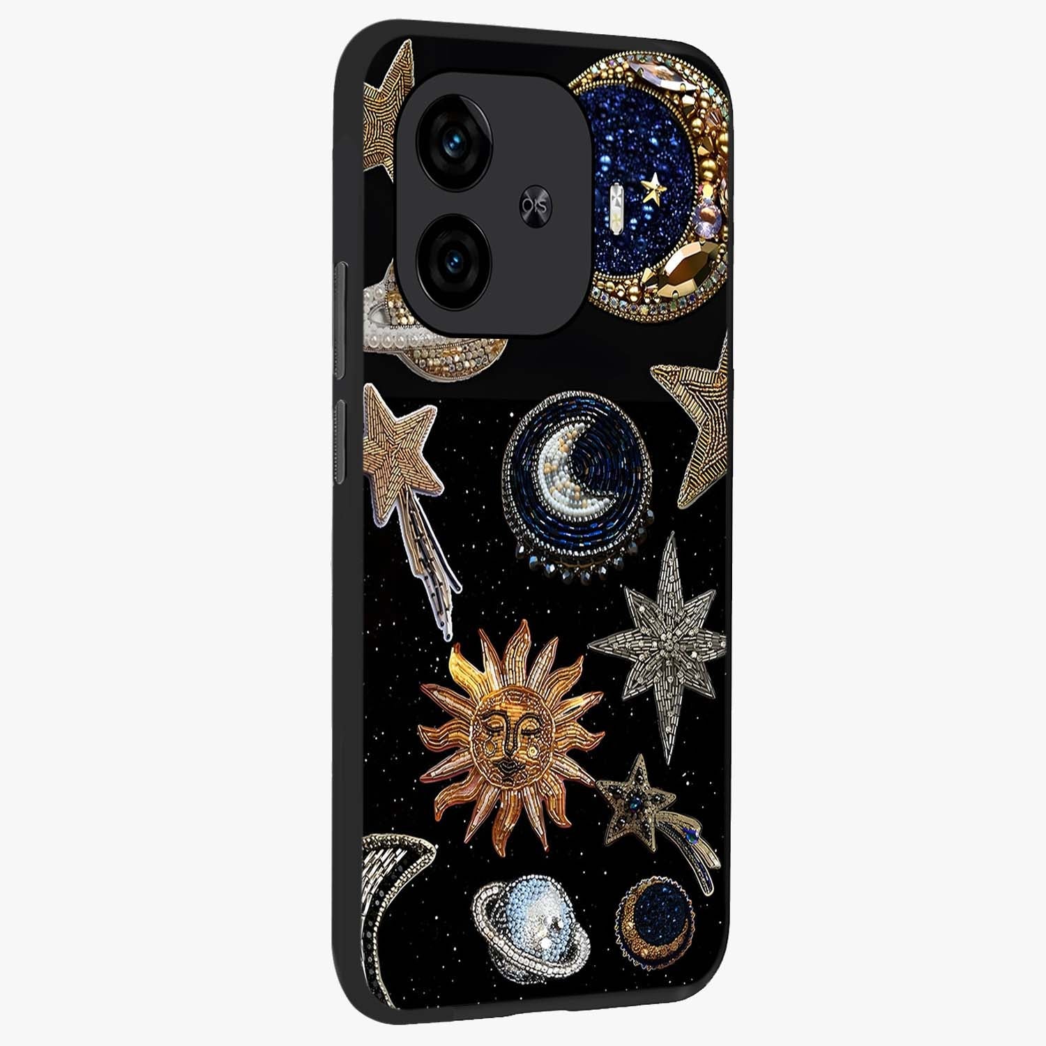 Crimson Fade Butterfly Glass Case upright view showcasing graceful butterfly artwork with soft crimson fade effect.