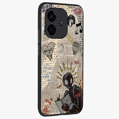 Crimson Kiss Love Glass Case upright view showcasing expressive romantic artwork with deep crimson theme.