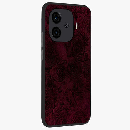 Dark Shade of Flower Glass Case upright view showcasing delicate flower artwork with rich dark floral theme.