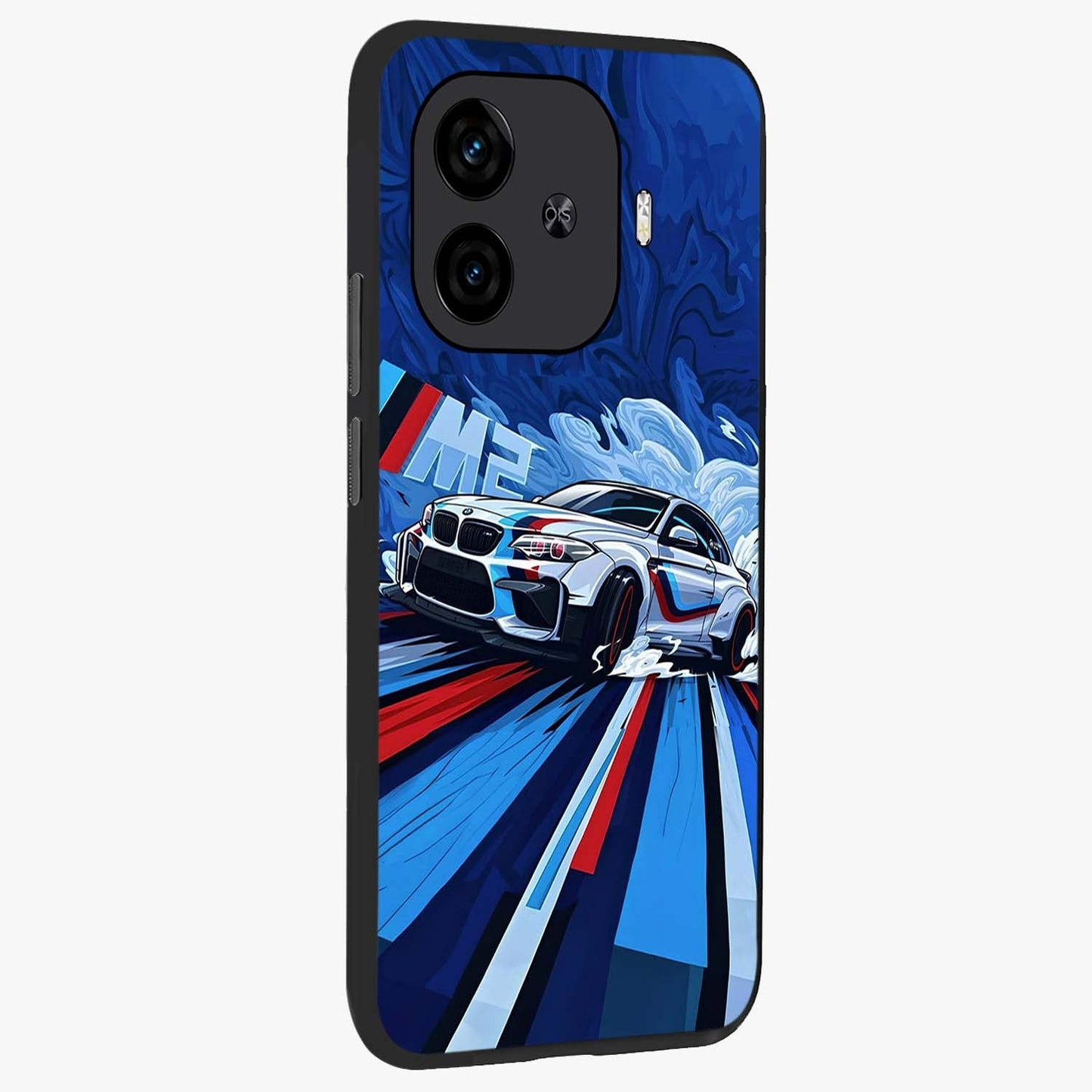 Drift Power Rush Glass Case upright view showcasing high speed racing artwork with bold automotive theme.