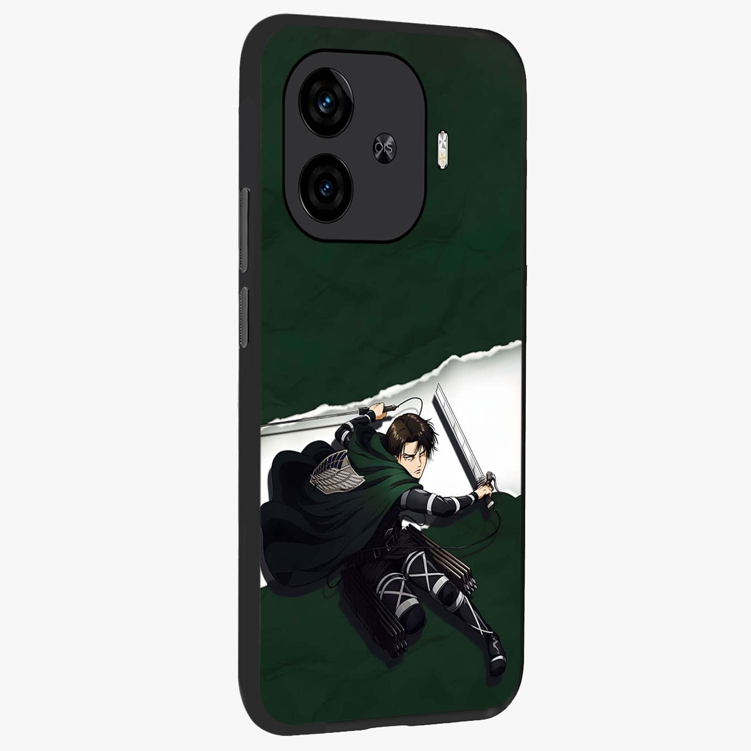 Emerald War Vanguard Glass Case upright view showcasing dramatic warrior artwork with bold fantasy theme.