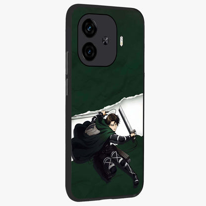 Emerald War Vanguard Glass Case upright view showcasing dramatic warrior artwork with bold fantasy theme.