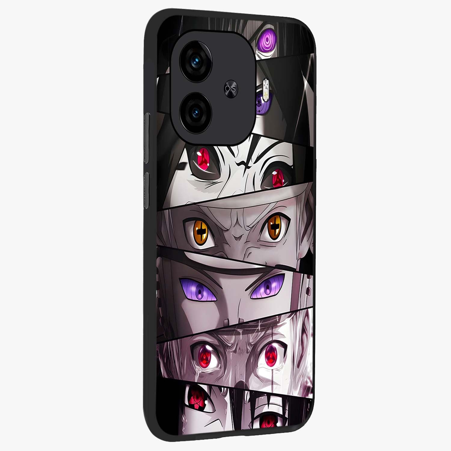 Eyes of Destiny Glass Case upright view showcasing symbolic eye artwork with dramatic artistic theme.