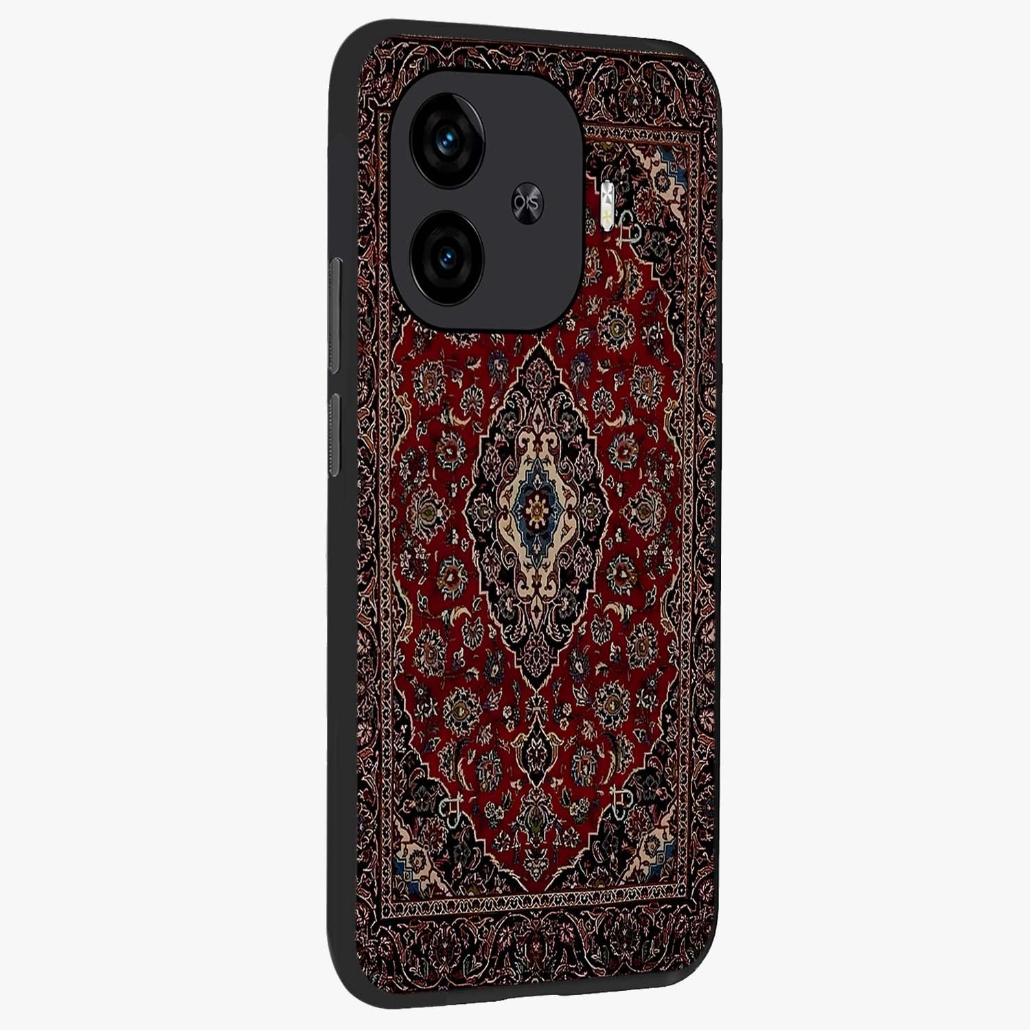 Heritage Carpet Royale Glass Case upright view showcasing detailed ornamental artwork with luxurious traditional theme.