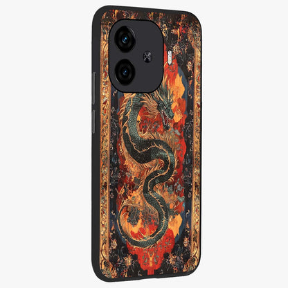 Inferno Dragon Soul Glass Case upright view showcasing intense dragon artwork with fantasy fire theme.