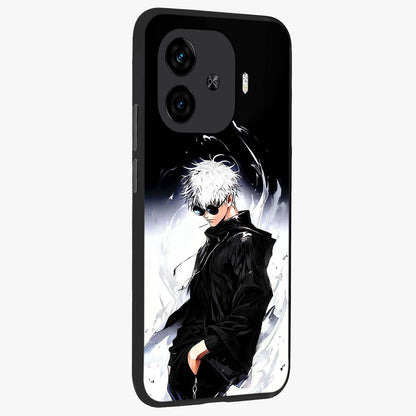 Limitless Shadow King Glass Case upright view showcasing bold shadow warrior artwork with epic fantasy theme.