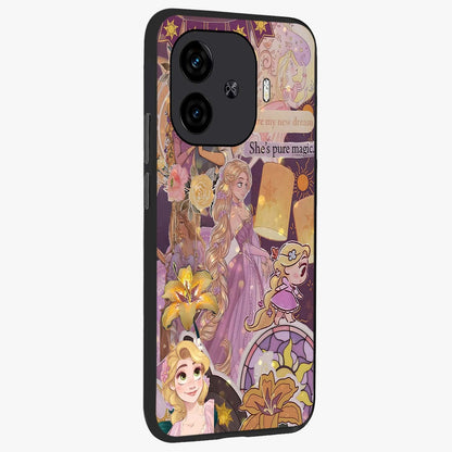Magical Tangled Dream Glass Case upright view showcasing enchanting artistic artwork with dreamy fantasy theme.