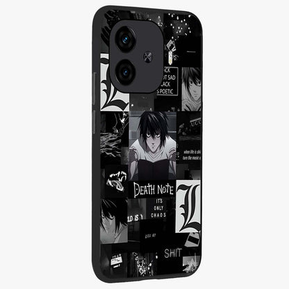 Midnight Chaos Mind Glass Case upright view showcasing expressive abstract artwork with bold dark theme.