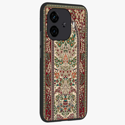 Persian Inspired Glass Case upright view showcasing decorative Persian artwork with rich heritage theme.