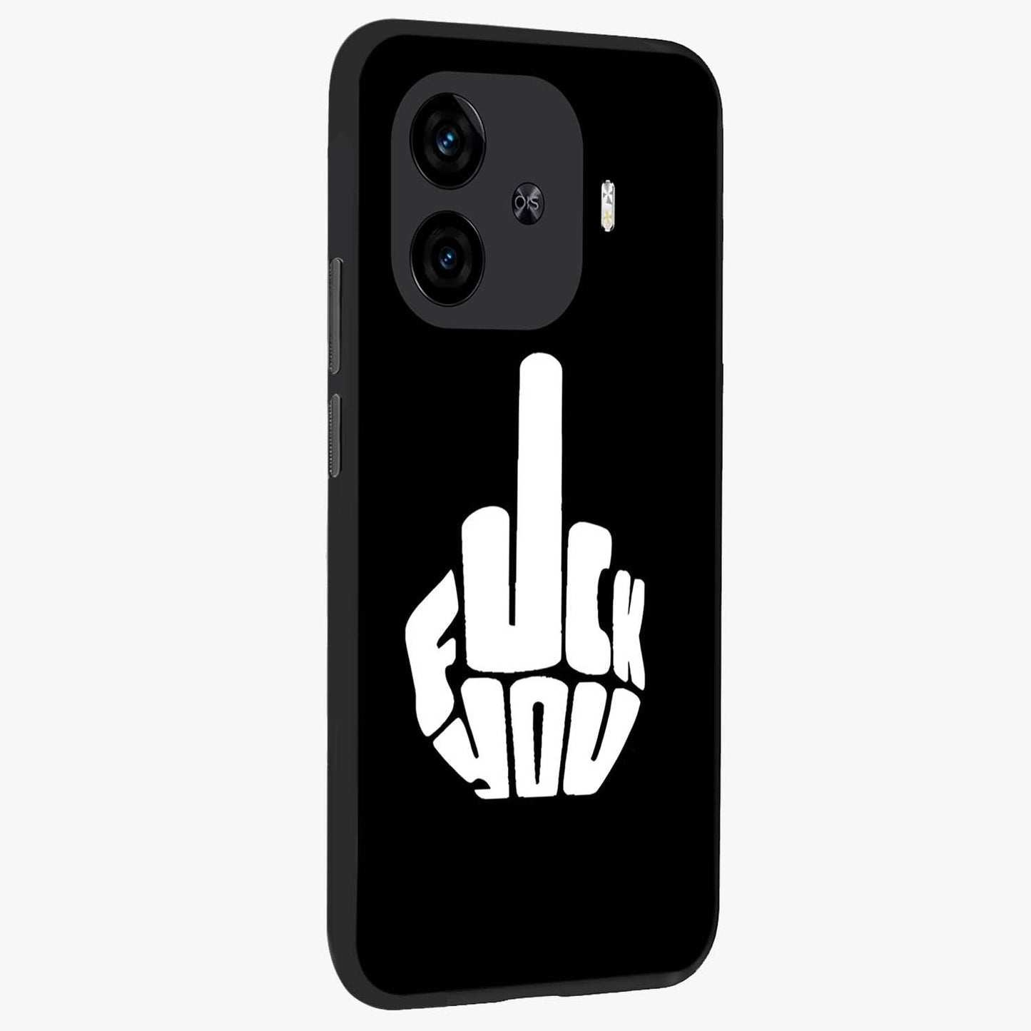 Rebel Mode On Glass Case upright view showcasing striking statement artwork with bold rebellious theme.