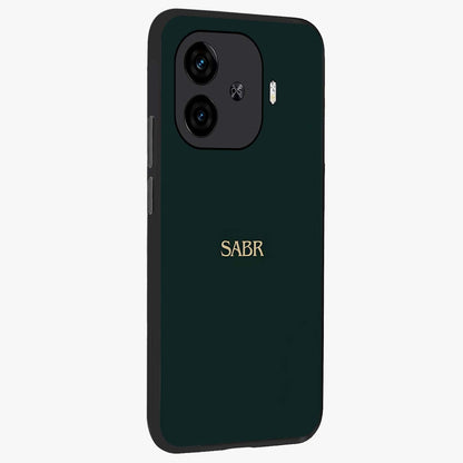 Sabr Minimal Patience Glass Case upright view showcasing calm minimalist artwork with motivational patience theme.