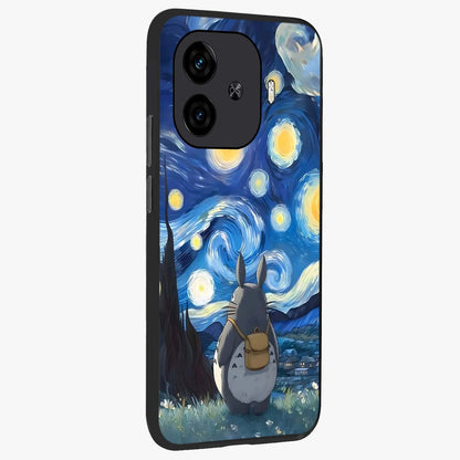 Totoro In Van Gogh Art Glass Case upright view showcasing creative character artwork with painterly artistic theme.