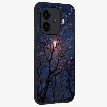 Twilight Sakura Serenade Glass Case upright view showcasing beautiful cherry blossom artwork with serene evening theme.